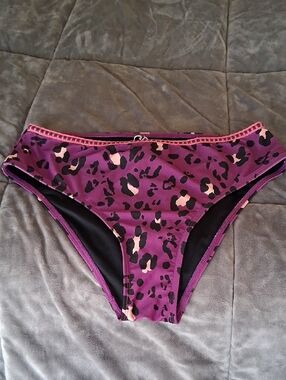 Purple Leopard Print Bikini Bottoms Size M